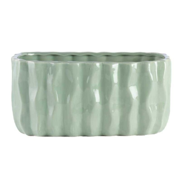 VASO VERDE MENTA CERAMICA EST 21X11.9 H.10.5